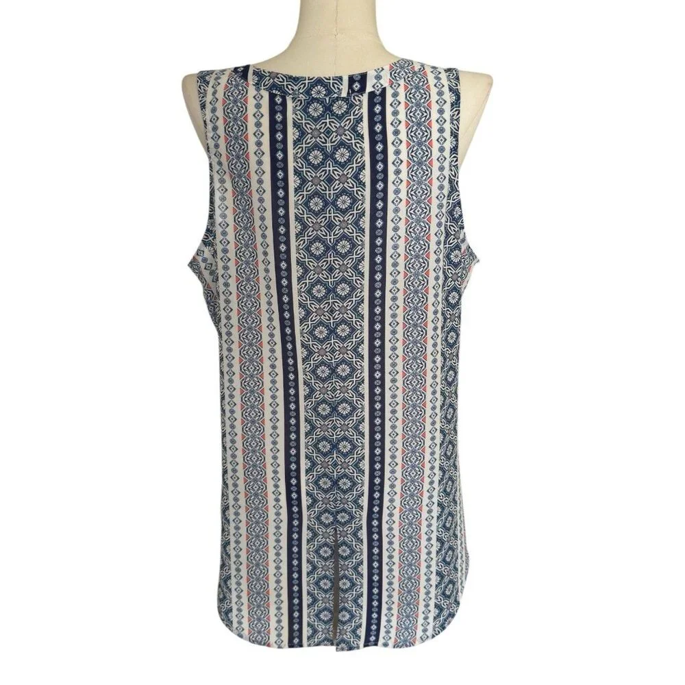 Sanctuary V-Neck Sleeveless Split Back Button Up Top Blouse Women's Sz L - Picture 4 of 11